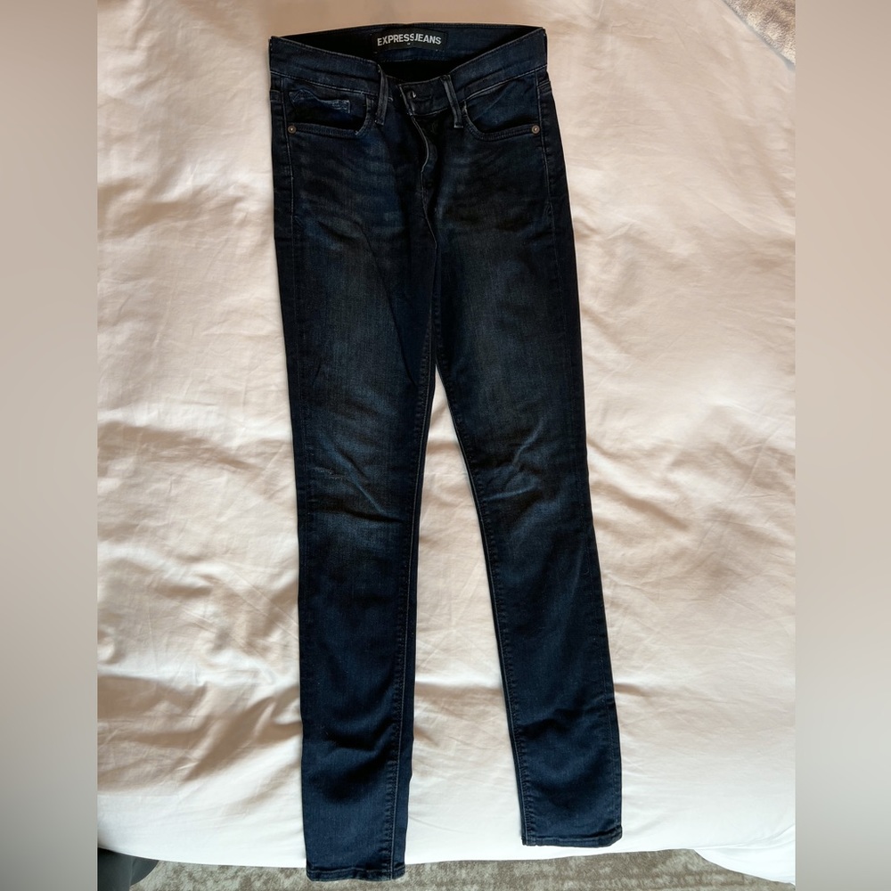Express Skinny Jeans - Dark Wash Skinny Jeans - Mid rise Jeans